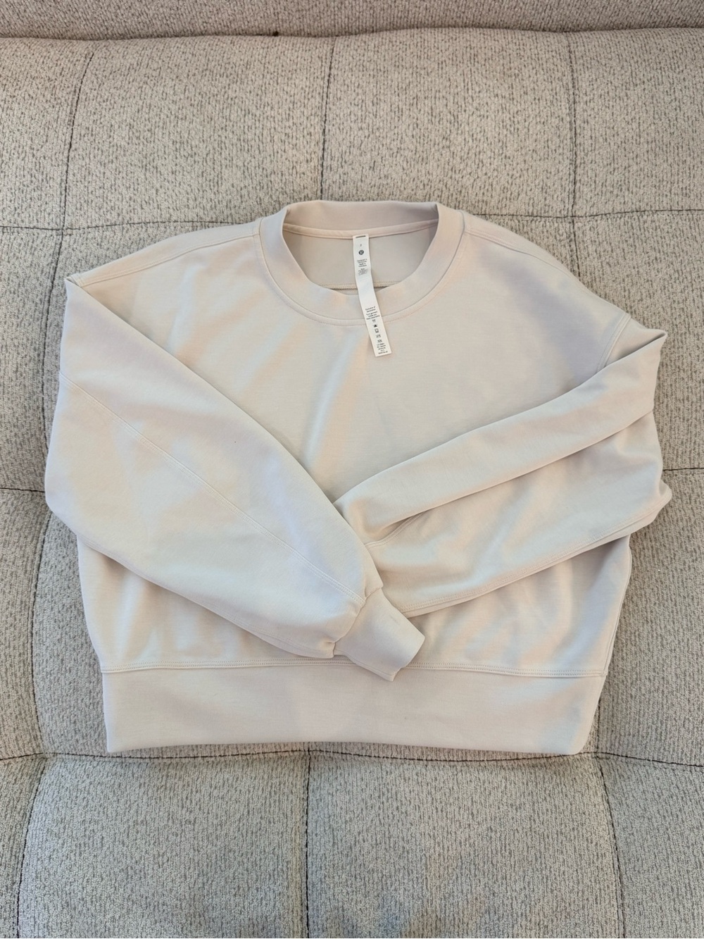 Lululemon Softstreme Perfectly Oversized Cropped Crew White Opal